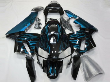 Light Blue Flames 2003-2004 Honda CBR600RR Fairings Factory