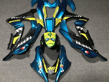 Light Blue Shark 2016-2019 Kawasaki ZX10R Fairings Factory
