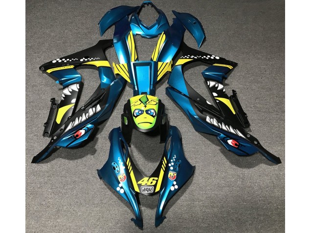 Light Blue Shark 2016-2019 Kawasaki ZX10R Fairings Factory