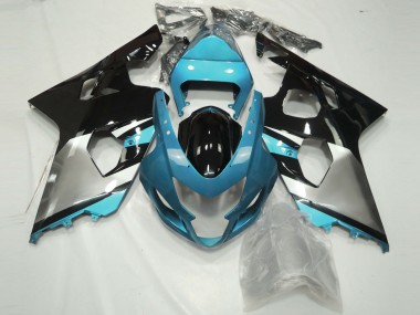 Light Blue Silver and Black 2004-2005 Suzuki GSXR 600-750 Fairings Factory