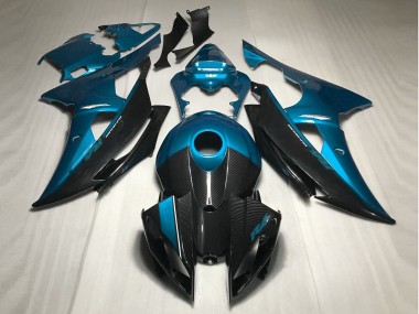 Light Blue w Carbon Style 2008-2016 Yamaha R6 Fairings Factory
