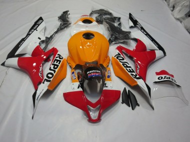 Light Orange and White Repsol 2007-2008 Honda CBR600RR Fairings Factory
