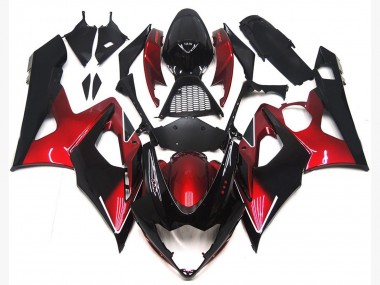 Maroon red and Gloss Black 2005-2006 Suzuki GSXR 1000 Fairings Factory