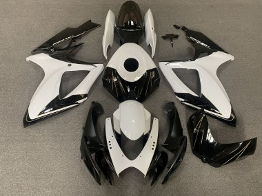 Matte Black and Gloss White 2006-2007 Suzuki GSXR 600-750 Fairings Factory