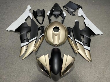 Matte Black and Gold 2008-2016 Yamaha R6 Fairings Factory