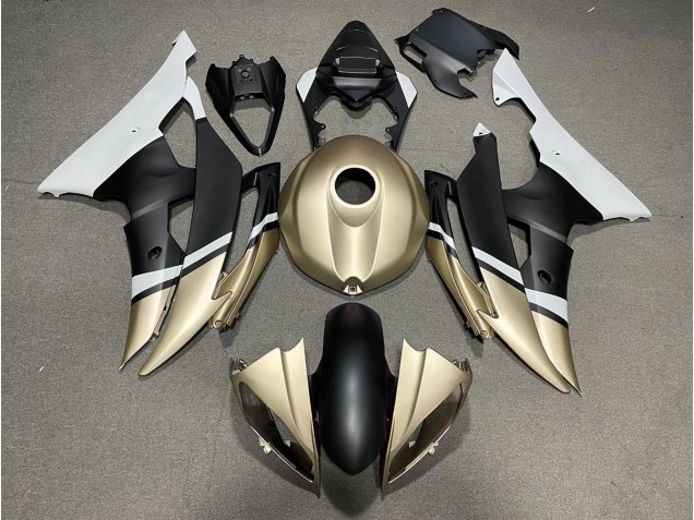 Matte Black and Gold 2008-2016 Yamaha R6 Fairings Factory Matte Black and Gold 2008-2016 Yamaha R6 Fairings Factory