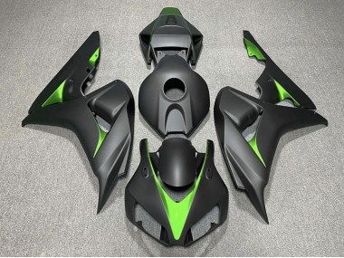 Matte Black and Green 2006-2007 Honda CBR1000RR Fairings Factory