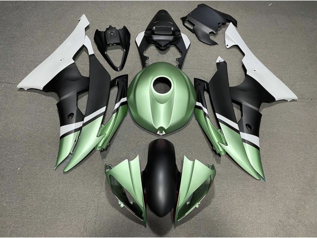 Matte Black and Green 2008-2016 Yamaha R6 Fairings Factory Matte Black and Green 2008-2016 Yamaha R6 Fairings Factory