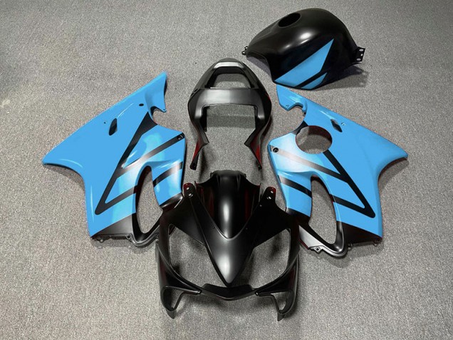 Matte Black and Light Blue 2001-2003 Honda CBR600 F4i Fairings Factory Matte Black and Light Blue 2001-2003 Honda CBR600 F4i Fairings Factory