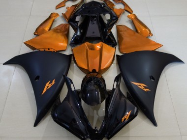 Matte Black and Orange 2013-2014 Yamaha R1 Fairings Factory