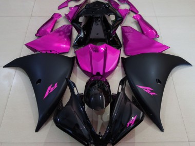 Matte Black and Pink 2013-2014 Yamaha R1 Fairings Factory