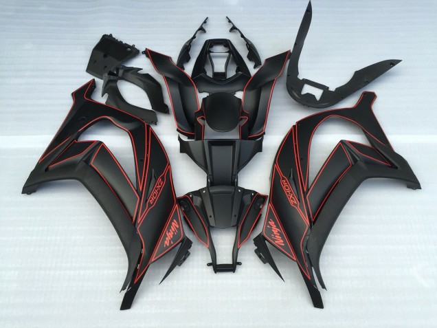 Matte Black and Red 2011-2015 Kawasaki ZX10R Fairings Factory Matte Black and Red 2011-2015 Kawasaki ZX10R Fairings Factory