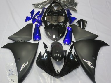 Matte Black & Blue 2009-2012 Yamaha R1 Fairings Factory