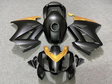 Matte Black & Gold 2002-2012 Honda VFR800 Fairings Factory