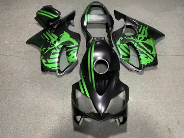 Matte Black & Green Skull 2001-2003 Honda CBR600 F4i Fairings Factory