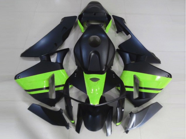 Matte Black & Light Green 2005-2006 Honda CBR600RR Fairings Factory Matte Black & Light Green 2005-2006 Honda CBR600RR Fairings Factory