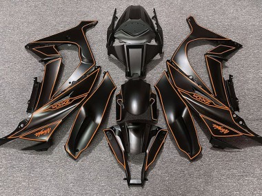 Matte Black & Orange Lining 2011-2015 Kawasaki ZX10R Fairings Factory