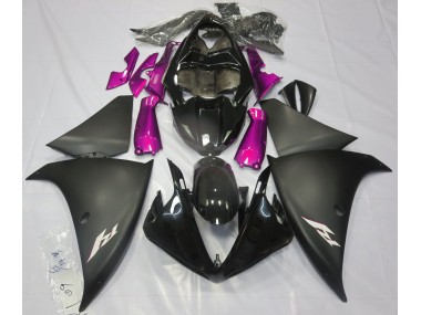 Matte Black & Pink 2009-2012 Yamaha R1 Fairings Factory