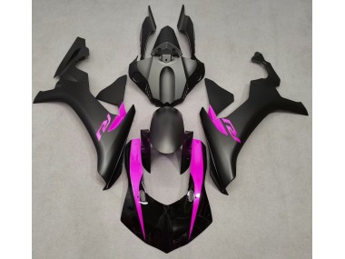 Matte Black & Pink 2015-2019 Yamaha R1 Fairings Factory