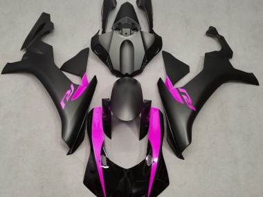 Matte Black & Pink 2015-2019 Yamaha R1 Fairings Factory