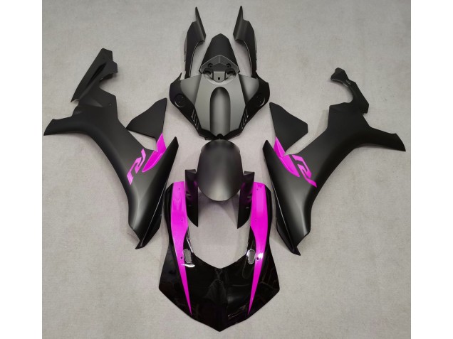 Matte Black & Pink 2015-2019 Yamaha R1 Fairings Factory Matte Black & Pink 2015-2019 Yamaha R1 Fairings Factory