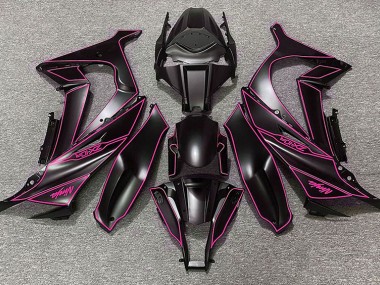 Matte Black & Pink Lining 2011-2015 Kawasaki ZX10R Fairings Factory