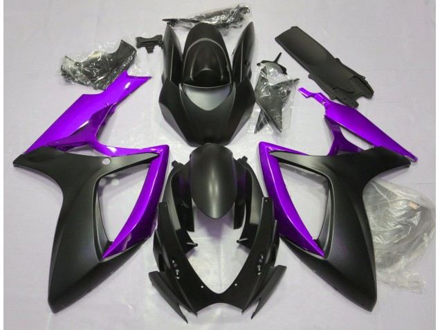 Matte Black & Purple 2006-2007 Suzuki GSXR 600-750 Fairings Factory Matte Black & Purple 2006-2007 Suzuki GSXR 600-750 Fairings Factory