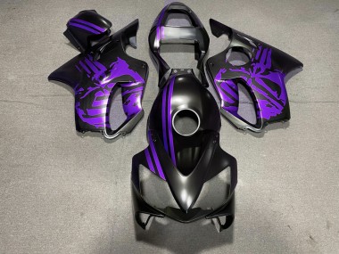 Matte Black & Purple Skull 2001-2003 Honda CBR600 F4i Fairings Factory