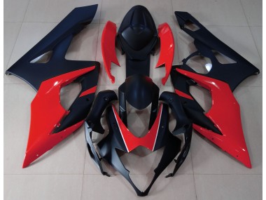 Matte Black & Red 2005-2006 Suzuki GSXR 1000 Fairings Factory