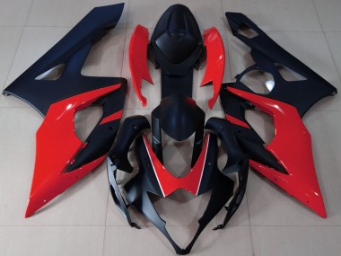 Matte Black & Red 2005-2006 Suzuki GSXR 1000 Fairings Factory