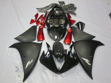 Matte Black Red 2013-2014 Yamaha R1 Fairings Factory