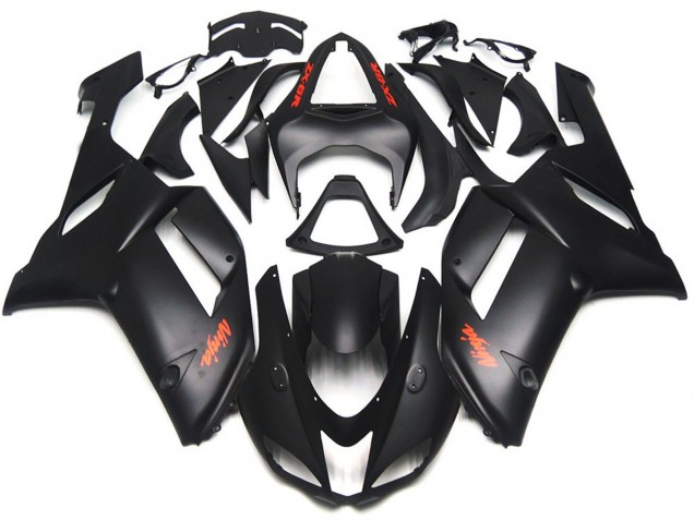 Matte Black Red Decals 2007-2008 Kawasaki ZX6R Fairings Factory Matte Black Red Decals 2007-2008 Kawasaki ZX6R Fairings Factory