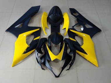 Matte Black & Yellow 2005-2006 Suzuki GSXR 1000 Fairings Factory