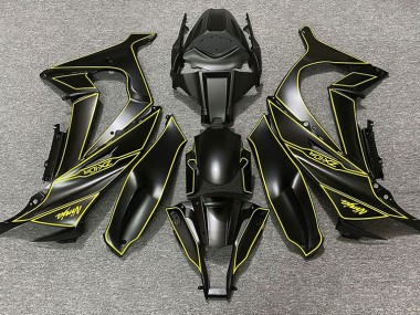 Matte Black & Yellow Lining 2011-2015 Kawasaki ZX10R Fairings Factory