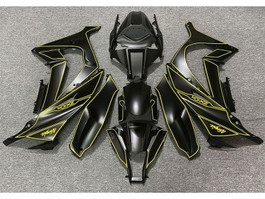 Matte Black & Yellow Lining 2011-2015 Kawasaki ZX10R Fairings Factory