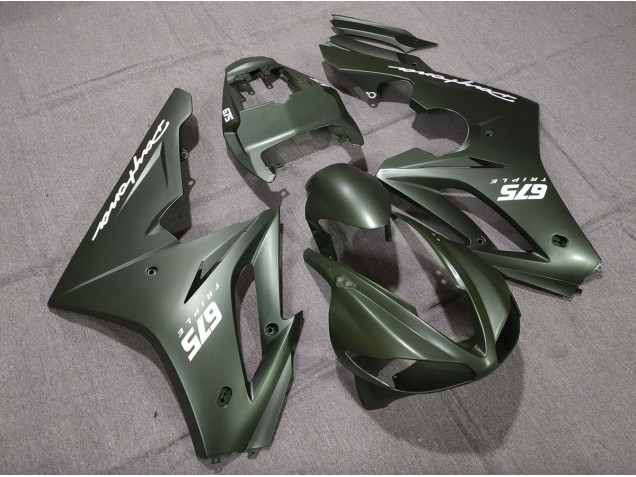 Matte Green White Logos 2009-2012 Triumph Daytona 675 Fairings Factory