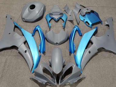 Matte Grey & Sky Blue 2008-2016 Yamaha R6 Fairings Factory