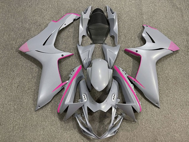 Matte Nardo Gray & Pink Accents 2011-2020 Suzuki GSXR 600-750 Fairings Factory Matte Nardo Gray & Pink Accents 2011-2020 Suzuki GSXR 600-750 Fairings Factory