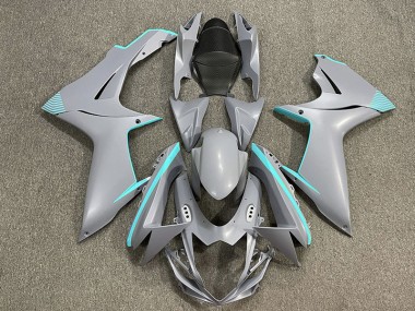 Matte Nardo Gray & Teal Accents 2011-2020 Suzuki GSXR 600-750 Fairings Factory