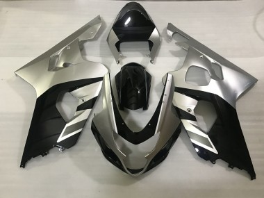 Matte Silver and Black 2004-2005 Suzuki GSXR 600-750 Fairings Factory