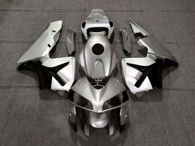 Matte Silver and Black 2005-2006 Honda CBR600RR Fairings Factory Matte Silver and Black 2005-2006 Honda CBR600RR Fairings Factory