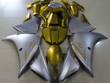 Matte Silver & Gold 2009-2012 Yamaha R1 Fairings Factory
