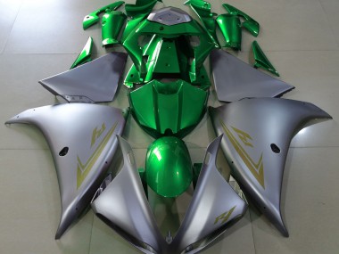 Matte Silver & Green 2009-2012 Yamaha R1 Fairings Factory