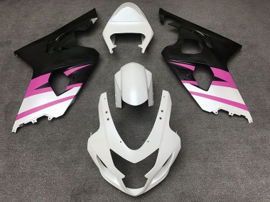 Matte White & Pink 2004-2005 Suzuki GSXR 600-750 Fairings Factory
