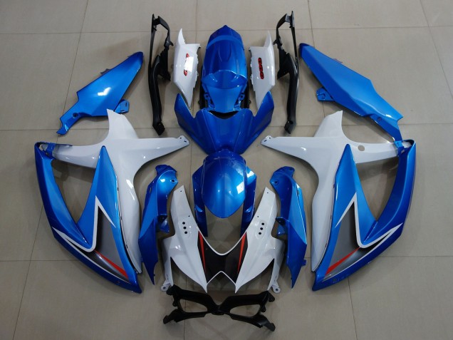 Metallic Blue & White 2008-2010 Suzuki GSXR 600-750 Fairings Factory Metallic Blue & White 2008-2010 Suzuki GSXR 600-750 Fairings Factory