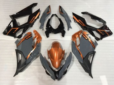 Nardo Gray and Orange 2018-2020 Kawasaki Ninja 400 Fairings Factory