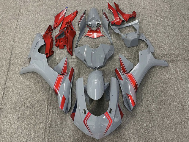 Nardo Gray & Red Accents 2015-2019 Yamaha R1 Fairings Factory