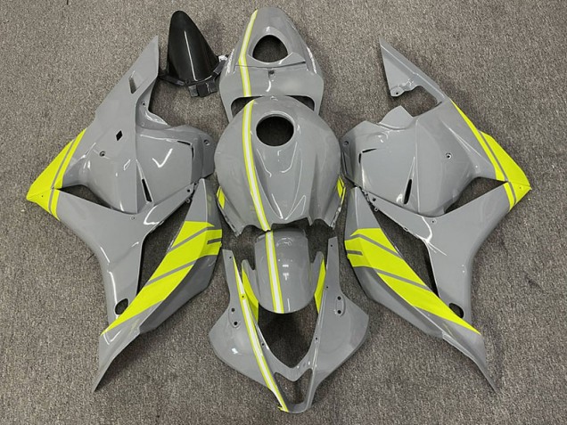 Nardo Grey and High Viz Yellow 2009-2012 Honda CBR600RR Fairings Factory Nardo Grey and High Viz Yellow 2009-2012 Honda CBR600RR Fairings Factory
