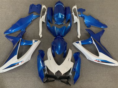 OEM Style Blue and White 2008-2010 Suzuki GSXR 600-750 Fairings Factory