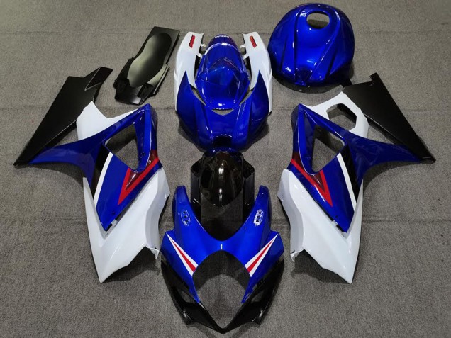 OEM Style Gloss Blue and White 2007-2008 Suzuki GSXR 1000 Fairings Factory OEM Style Gloss Blue and White 2007-2008 Suzuki GSXR 1000 Fairings Factory